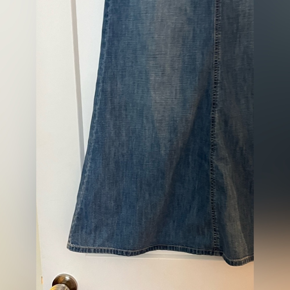 Vintage Ralph Lauren Denim Midi A-Line Skirt - Picture 3 of 7